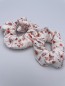 Preview: scrunchie-scrunchies-little-large hellbeige rote blumenwiese hellbeige-meergruen-altrosa-natural-beige-bluetenzauber-blumenwiese-