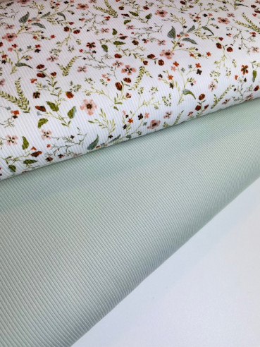 millefleurs digital druck stoff ribstrick  jersey