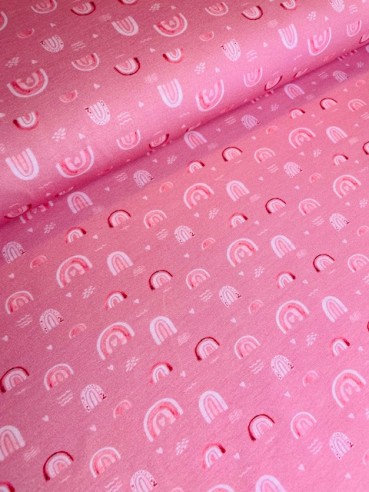 regenbogen altrosa rosa digital druck stoff