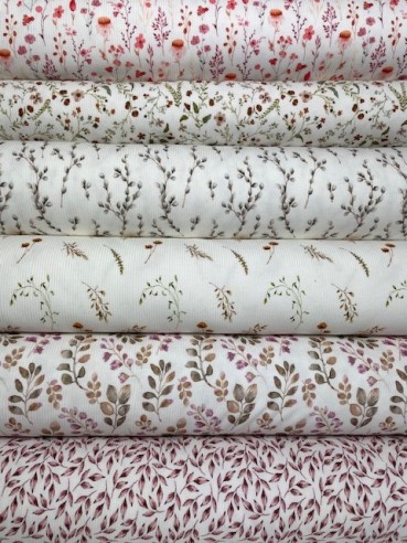 blätter verlässt altmauve digital druck stoff ribstrick  jersey