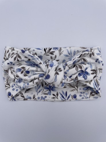 Knoten Knotenhaarband Haarband blau blaue blumen