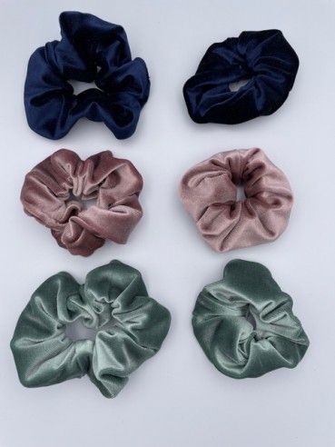 scrunchie-scrunchies-little-large-stretchsamt samt dunkelblau -blueten-zauber-394
