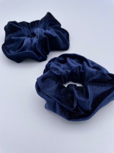 scrunchie-scrunchies-little-large-stretchsamt samt dunkelblau -blueten-zauber-394