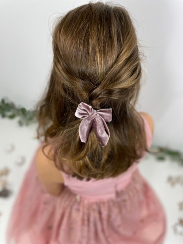 Haarspange Haarklemme Spange Klemme altrosa stretchsamt samt