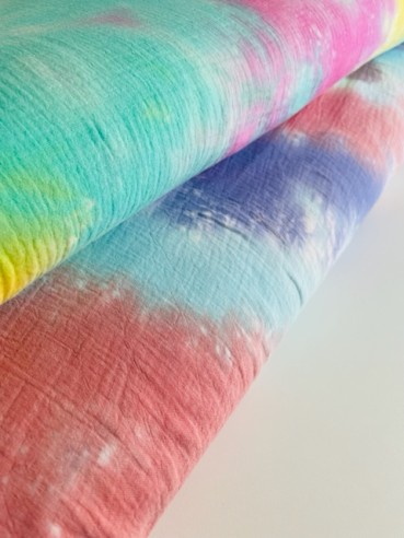musselin bunt blau baumwolle
