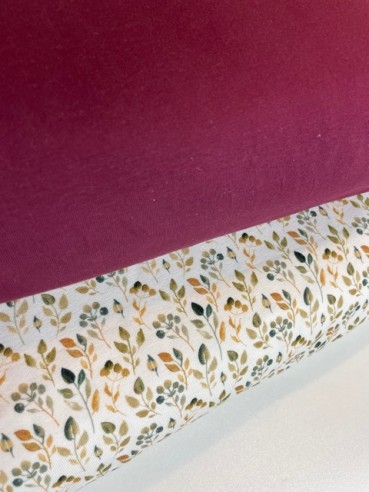 baumwolljersey-stoffe-mini blätter gold grün
