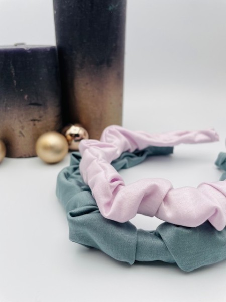 scrunchie haarreifen baumwolle glänzend silvester weihnachten flieder