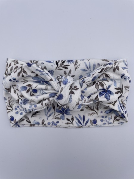 Knoten Knotenhaarband Haarband blau blaue blumen