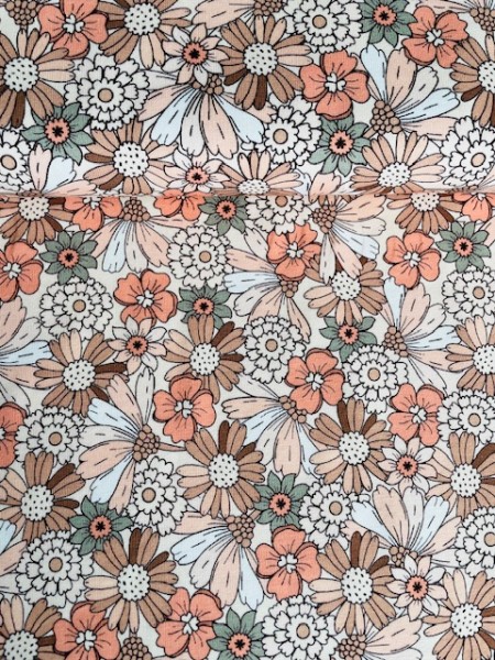 Baumwolljersey Fröhliche Blume Pastell