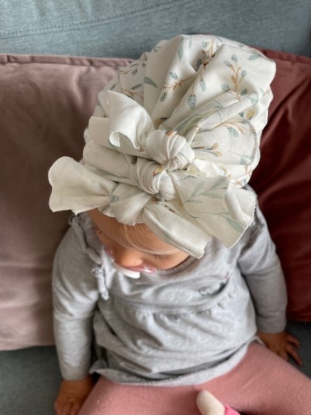 Turban Knoten Turbanknoten turbanmütze weidenzweig weiden zweig mint weiß beige