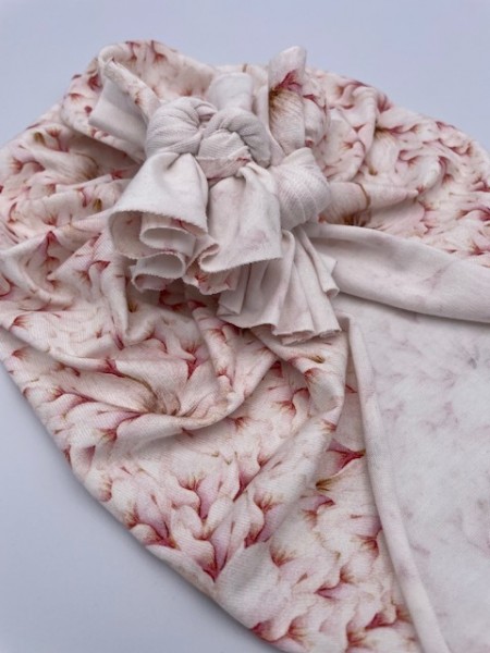 Turban Knoten Turbanknoten turbanmütze vertraeumte blume weiß rot rosa