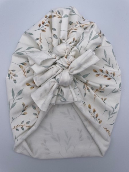 Turban Knoten Turbanknoten turbanmütze weidenzweig weiden zweig mint weiß beige