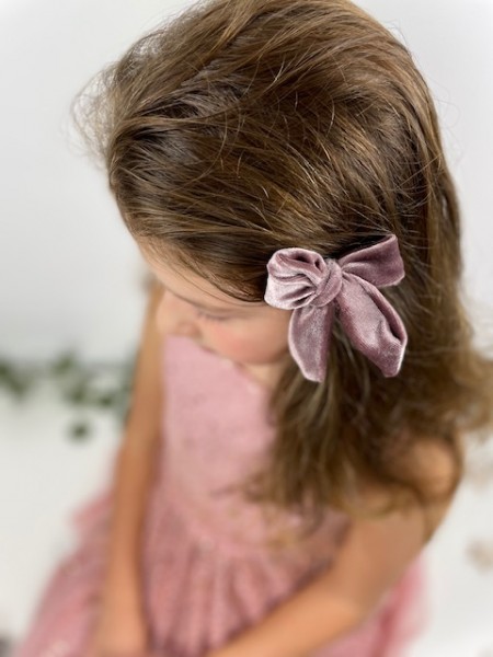 Haarspange Haarklemme Spange Klemme altrosa stretchsamt samt