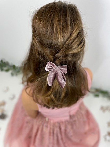 Haarspange Haarklemme Spange Klemme altrosa stretchsamt samt