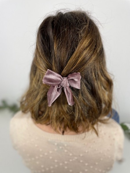 Haarspange Haarklemme Spange Klemme altrosa stretchsamt samt