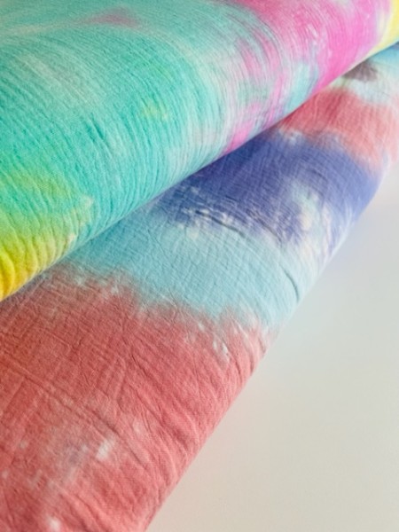 musselin bunt blau baumwolle