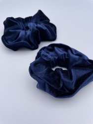 scrunchie-scrunchies-little-large-stretchsamt samt dunkelblau -blueten-zauber-394