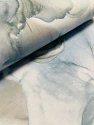 Blütenzauber baumwolljersey jersey stoff aquarell blau