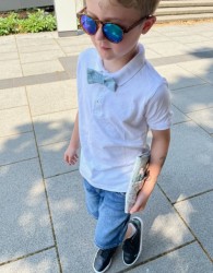 -fliege-band-jungen-aquarell blau