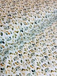 baumwolljersey-stoffe-mini blätter gold grün